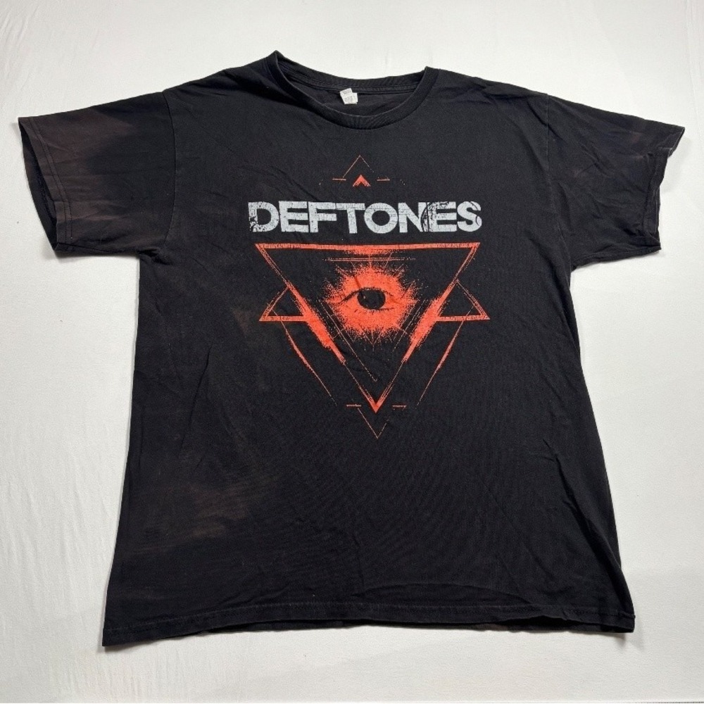 Deftones Alstyle Heavyweight Graphic T Shirt Black Mens Large Band Tee